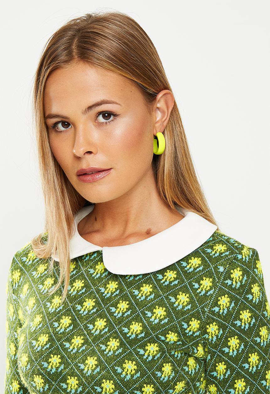 Glamorous - Peterpan collar mini dress - green