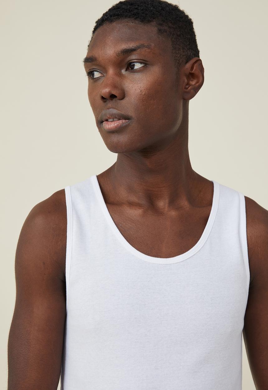 Cotton On - 2x2 Rib tank - vintage white