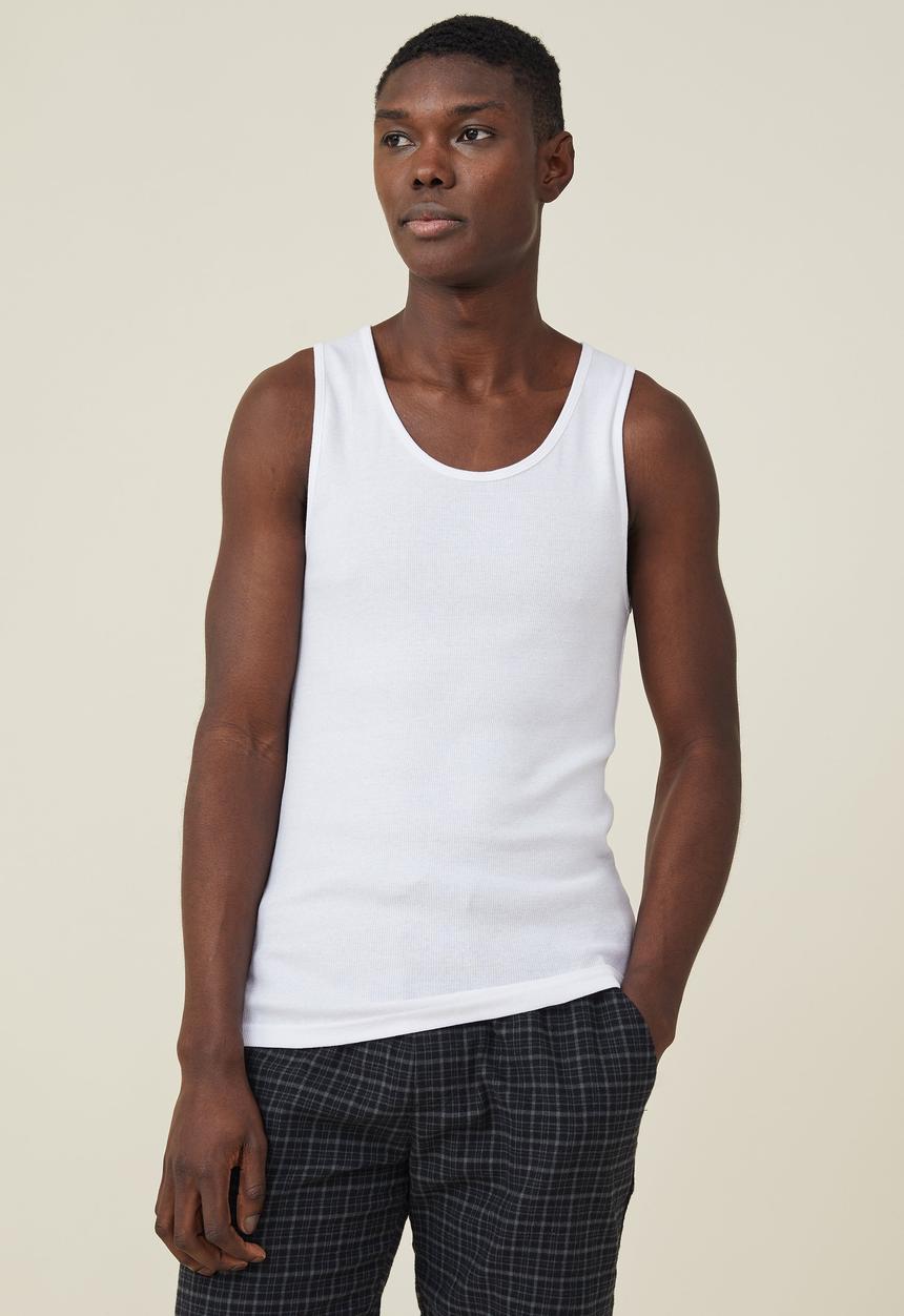 Cotton On - 2x2 Rib tank - vintage white