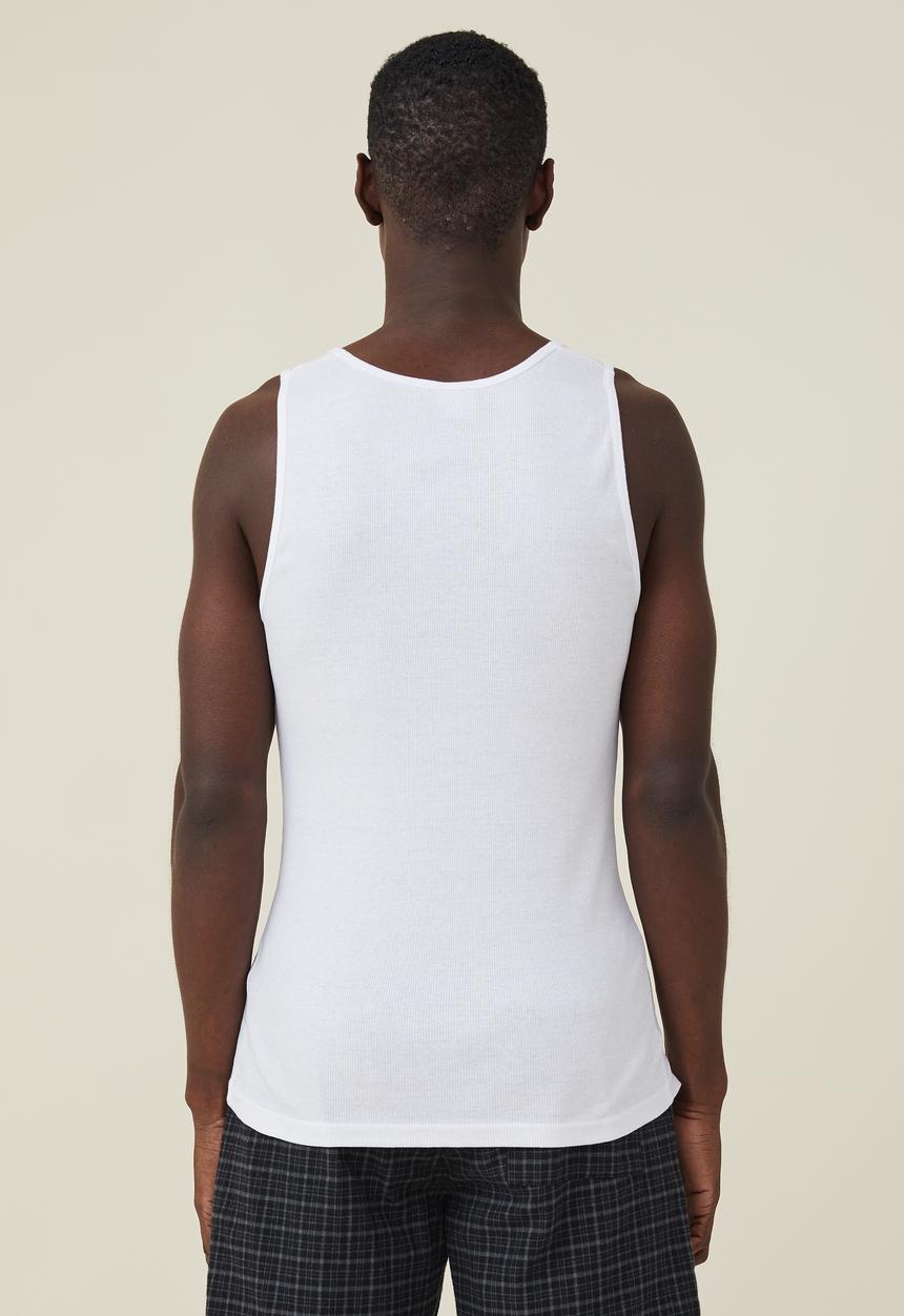 Cotton On - 2x2 Rib tank - vintage white