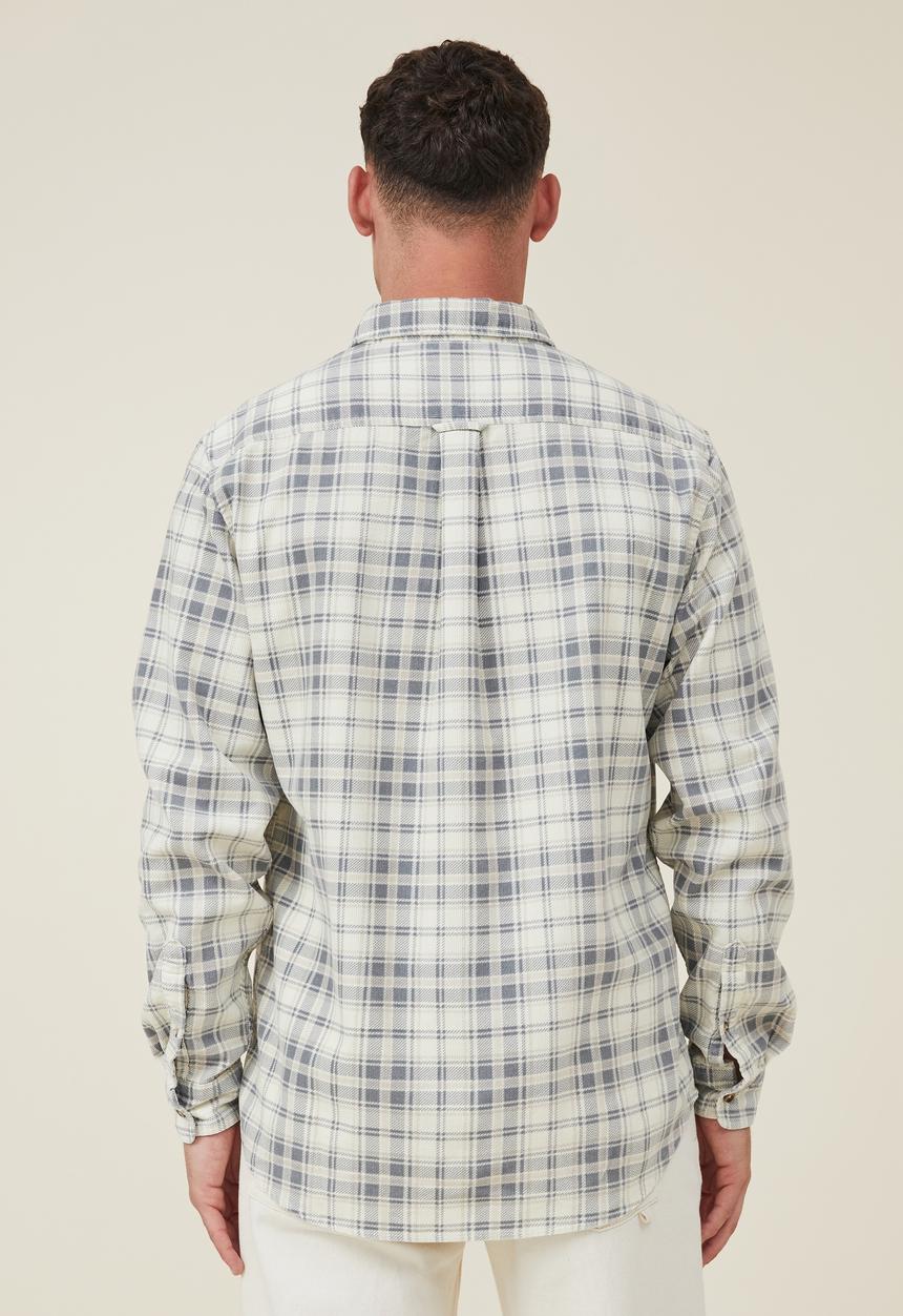 Cotton On - Boston long sleeve shirt - washed stone check