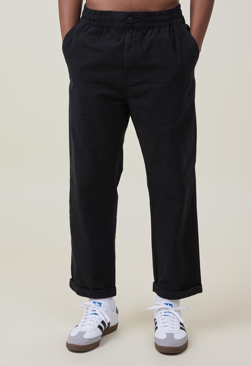 Cotton On - Elastic worker pant - true black