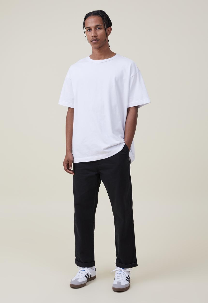 Cotton On - Elastic worker pant - true black
