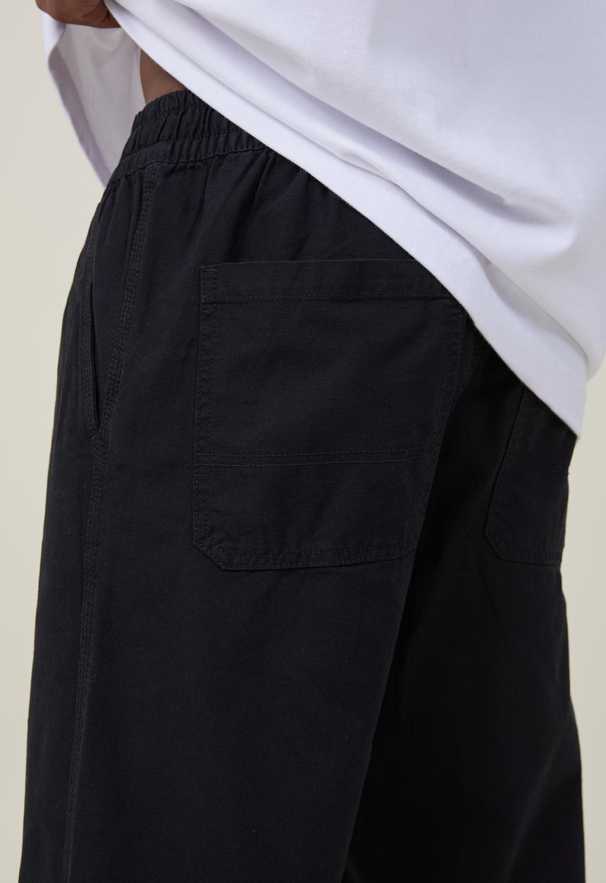 Cotton On - Elastic worker pant - true black