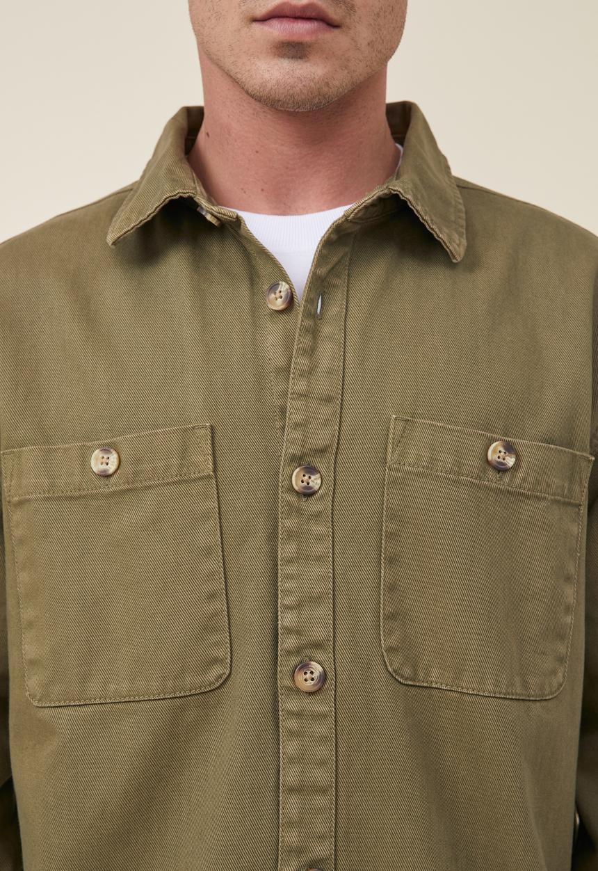 Cotton On - Heavy overshirt - khaki twill