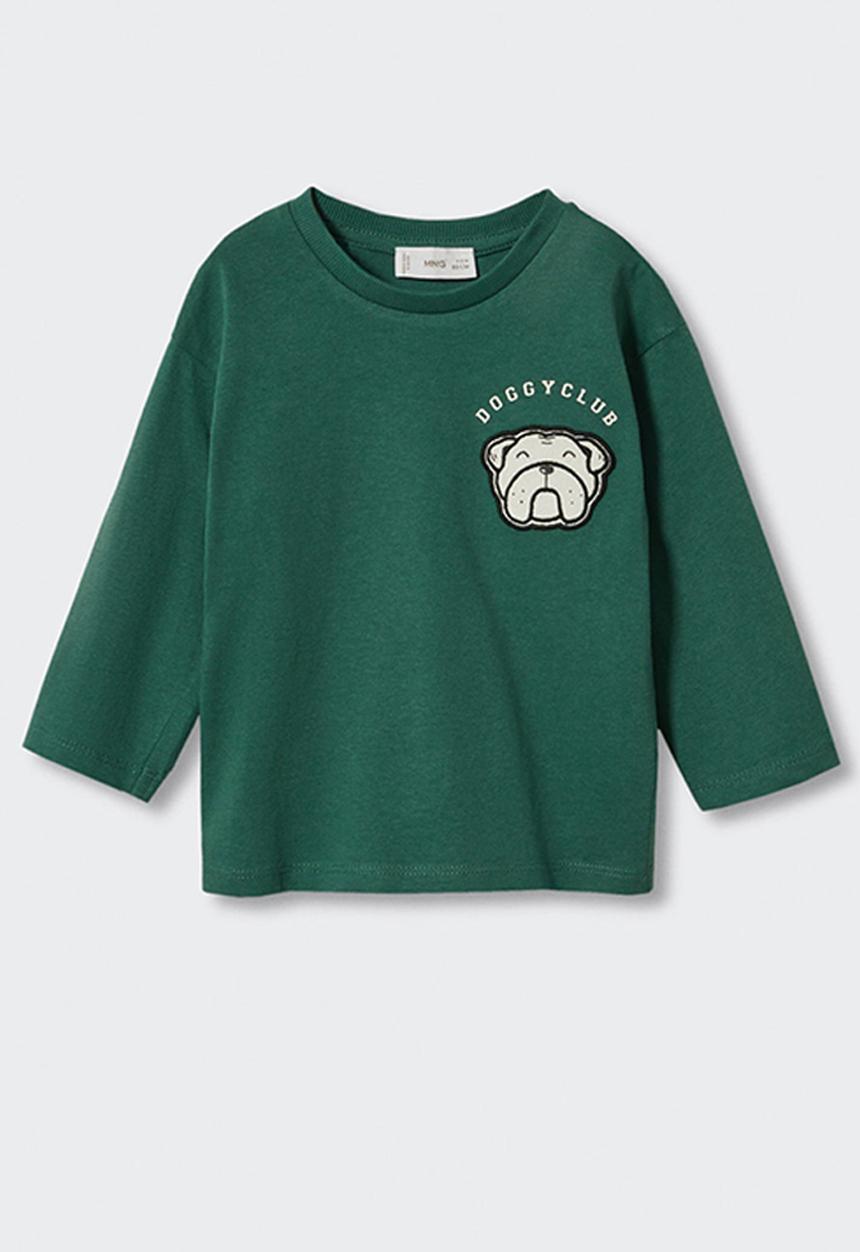 MANGO - T-shirt  bulldog - green