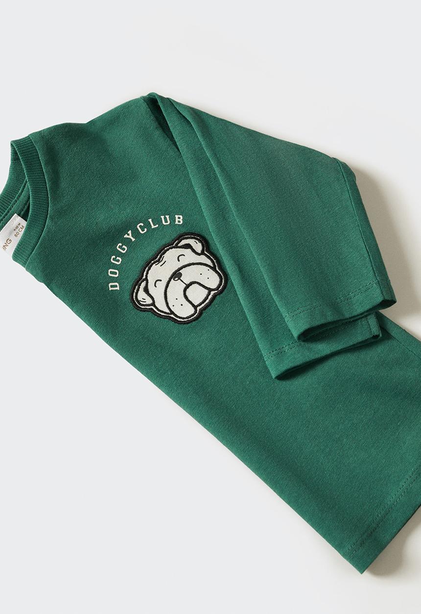 MANGO - T-shirt  bulldog - green