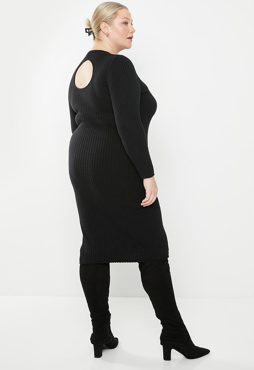 Glamorous - Plus open back mini - black