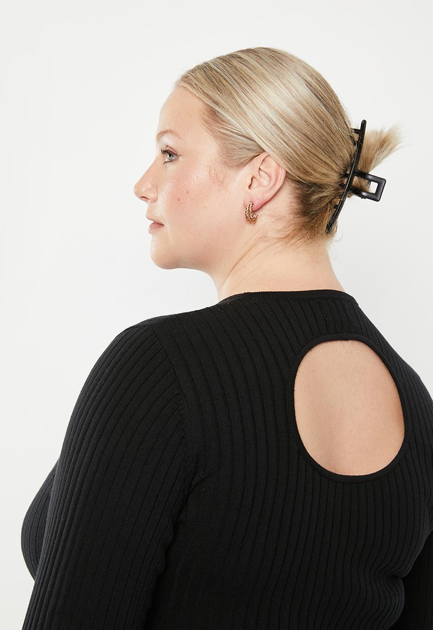 Glamorous - Plus open back mini - black