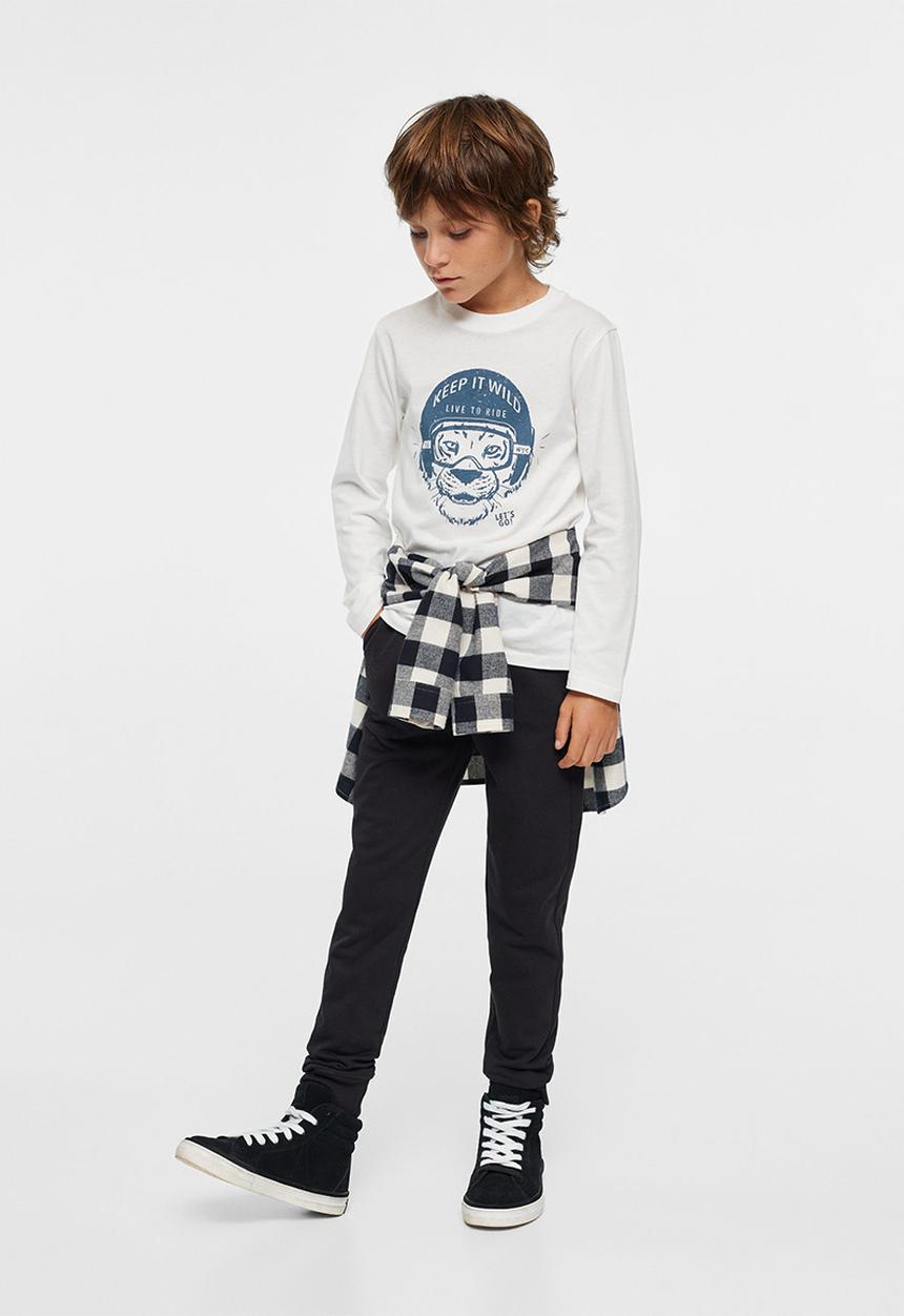 MANGO - T-shirt  motorful - white