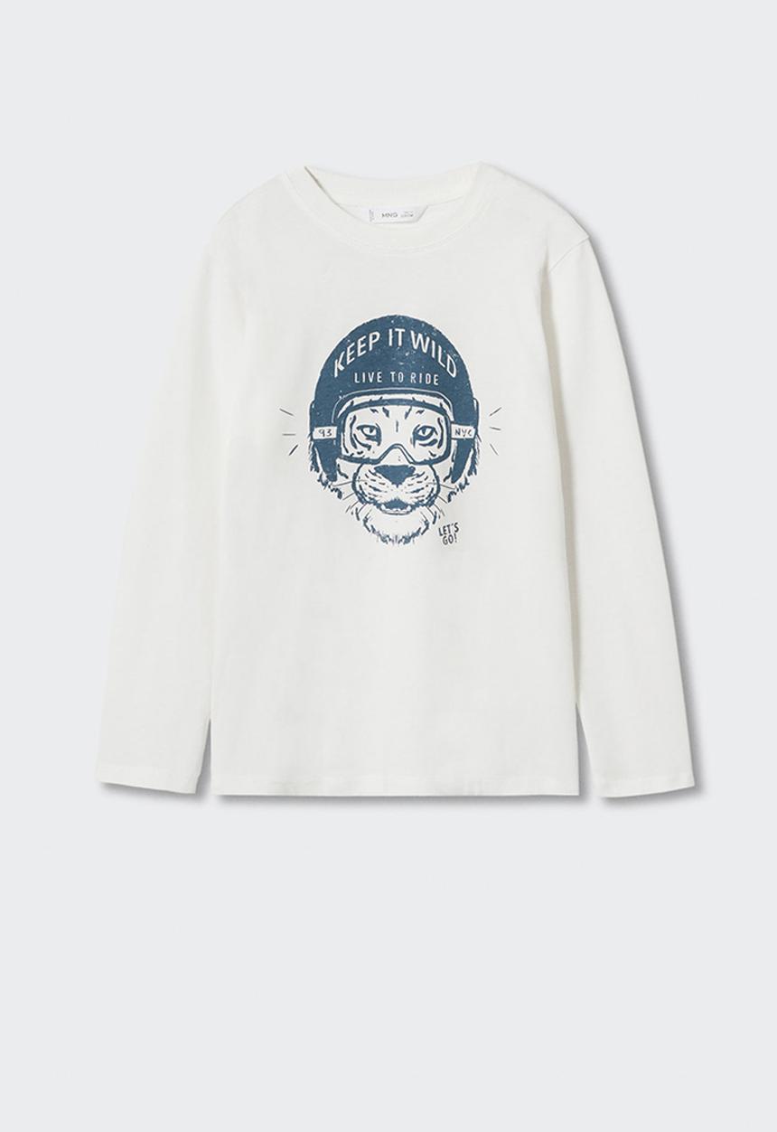MANGO - T-shirt  motorful - white
