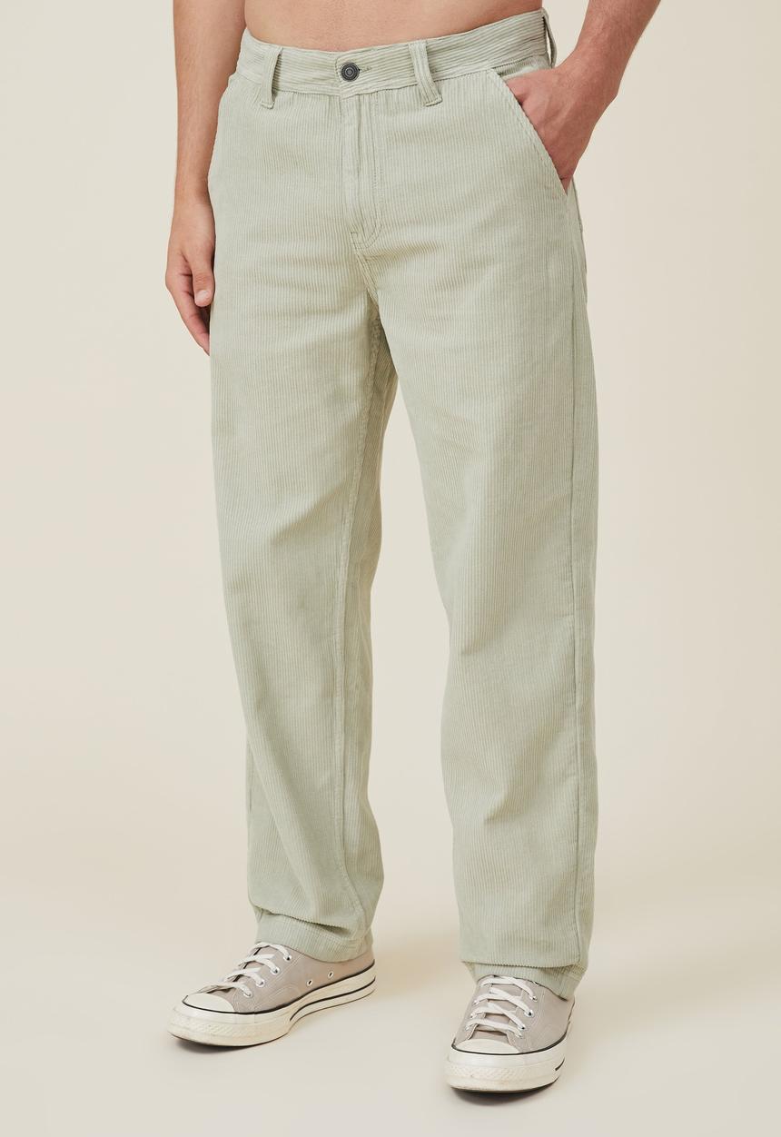 Cotton On - Loose fit pant - field green cord 