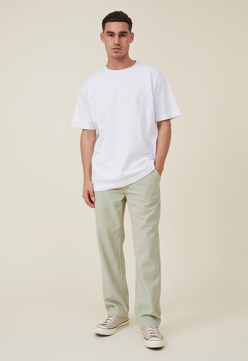 Cotton On - Loose fit pant - field green cord 