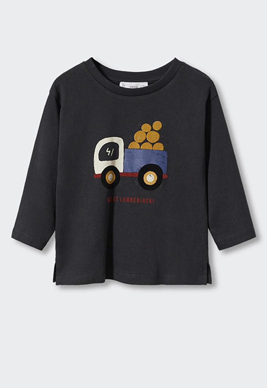 MANGO - T-shirt  montana - charcoal