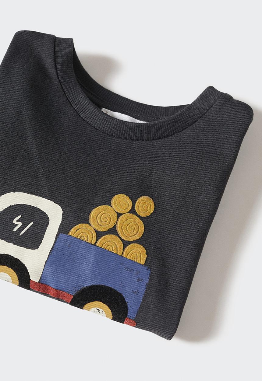 MANGO - T-shirt  montana - charcoal