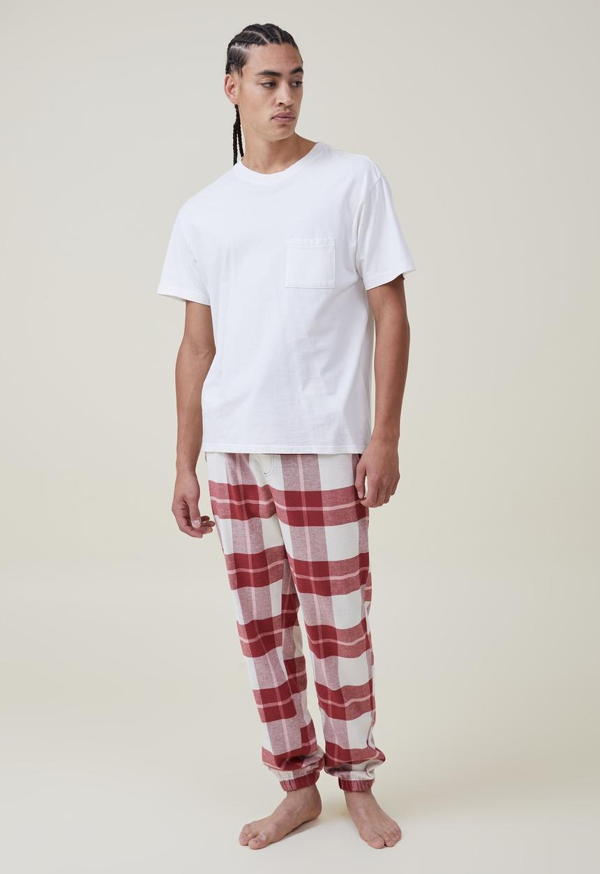 Cotton On - Lounge pant - red & vintage white check
