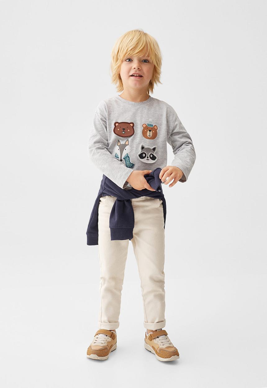 MANGO - T-shirt  party - grey