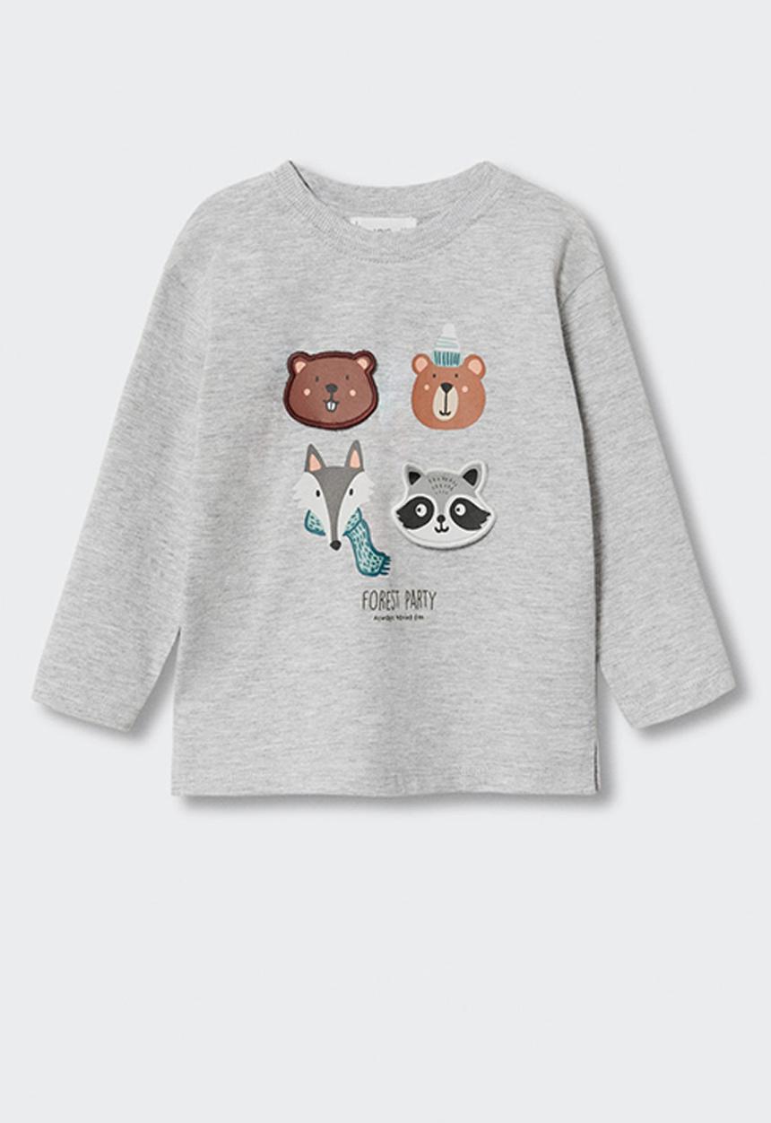 MANGO - T-shirt  party - grey