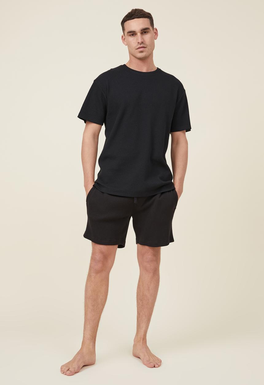 Cotton On - Lounge T-shirt - black waffle
