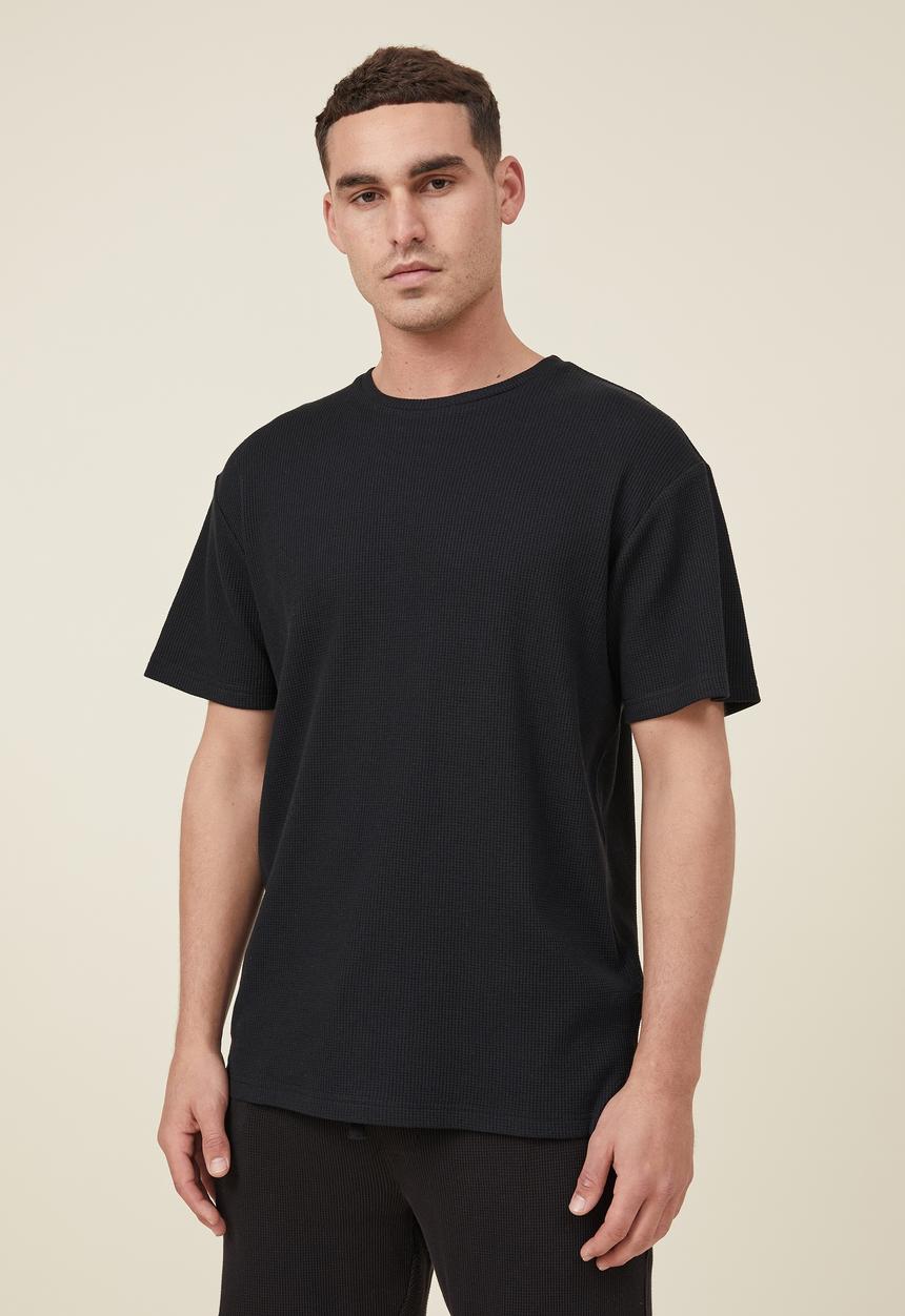 Cotton On - Lounge T-shirt - black waffle
