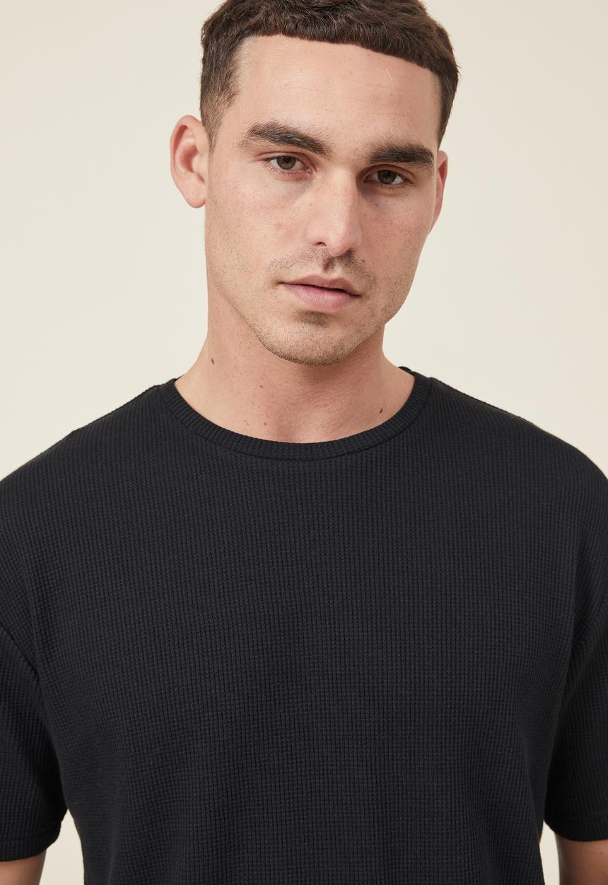 Cotton On - Lounge T-shirt - black waffle