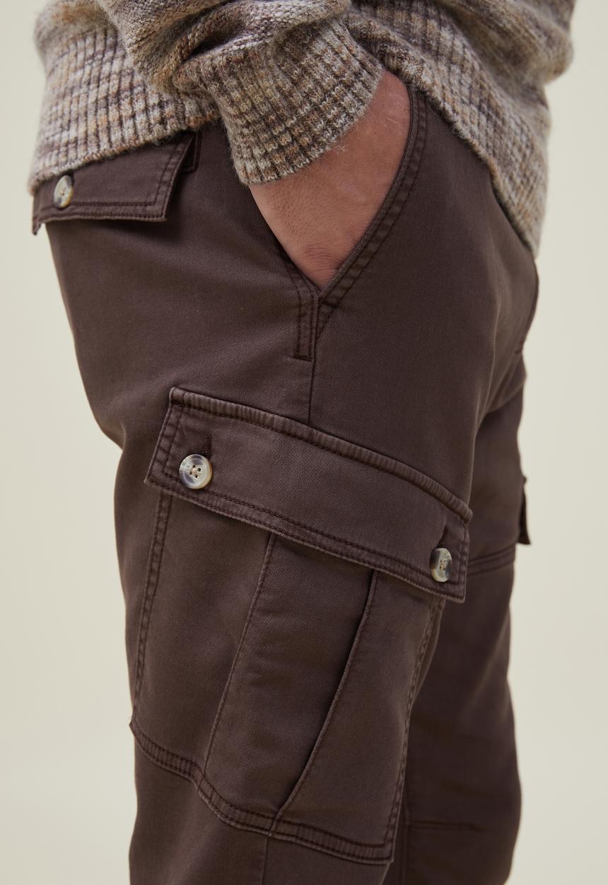 Cotton On - Military cargo pant - chocolate