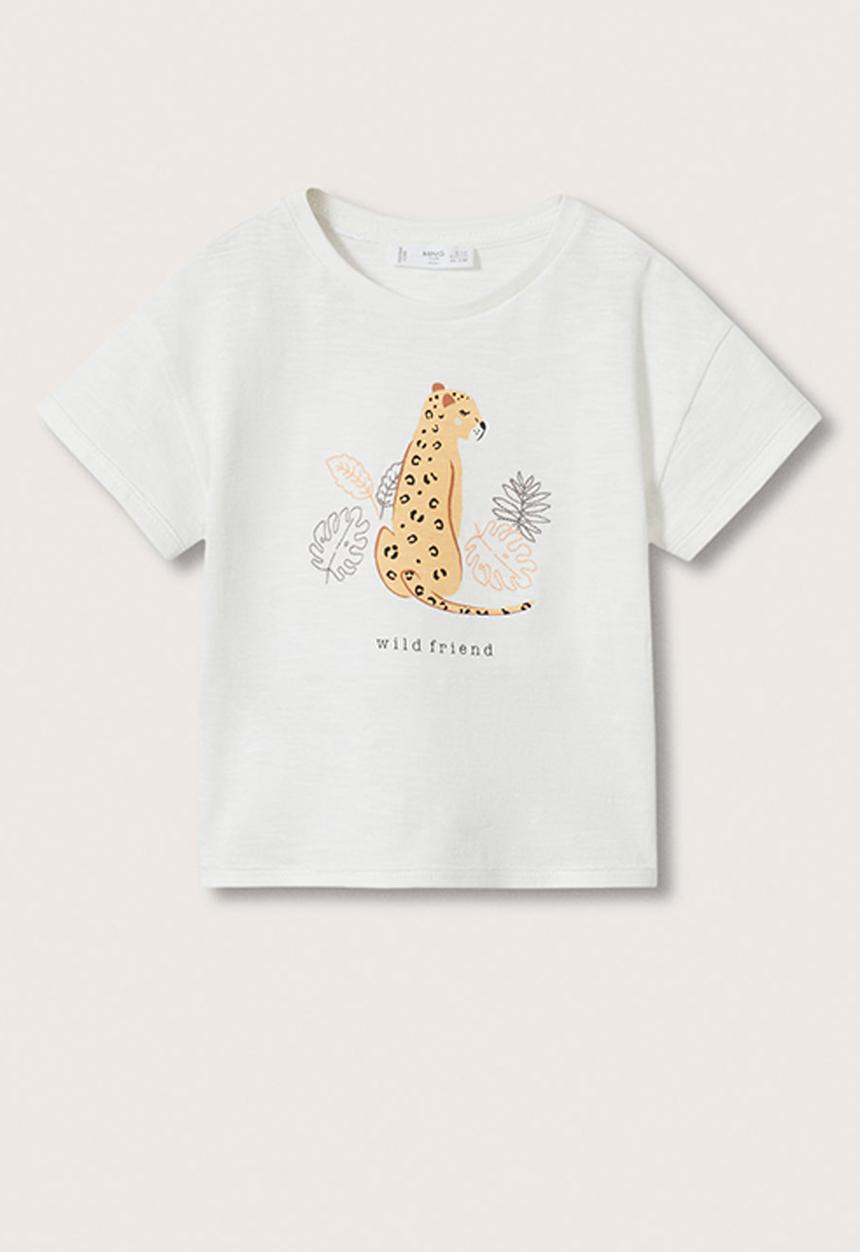 MANGO - T-shirt  wild - white