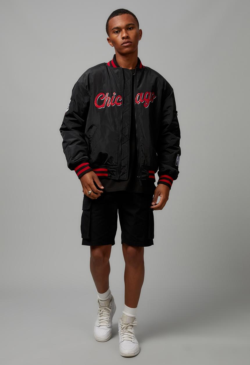 Factorie - NBA bomber jacket - lcn nba chicago bulls/black red