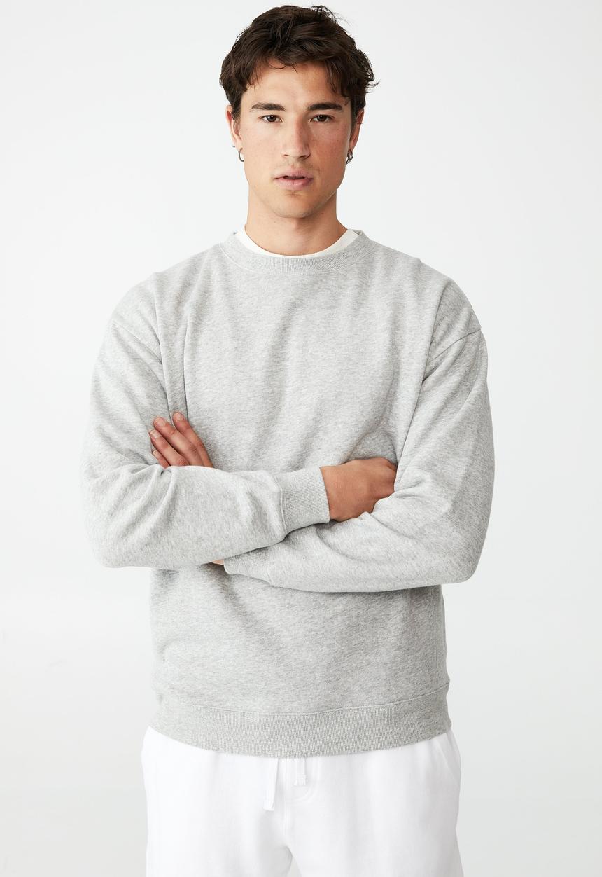 Cotton On - Oversized crew fleece - light grey marle