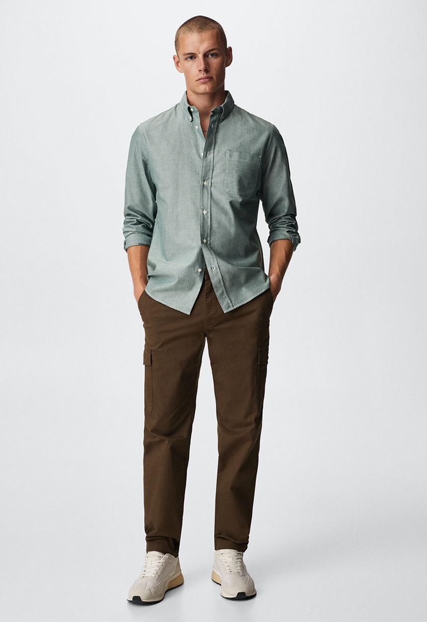 MANGO - Shirt oxford - green