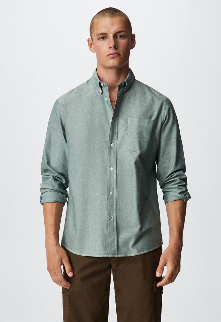 MANGO - Shirt oxford - green