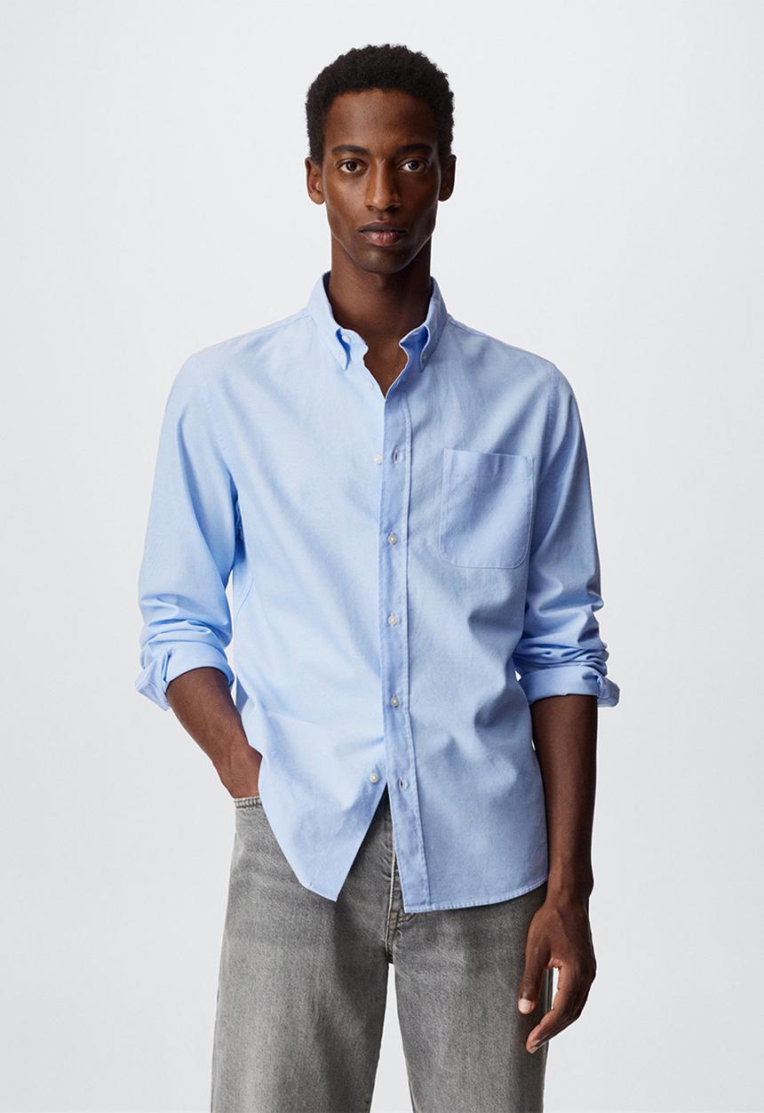 MANGO - Shirt oxford - blue