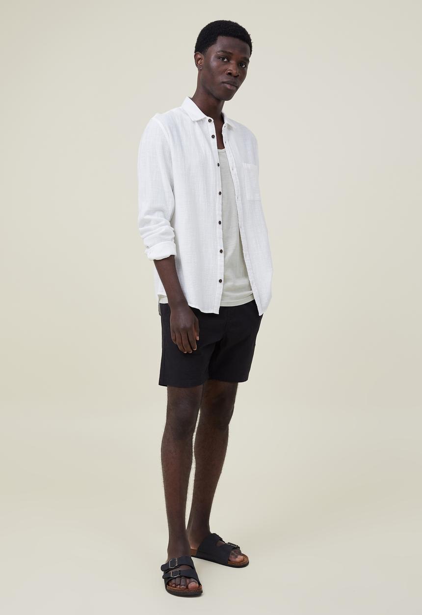 Cotton On - Portland long sleeve shirt - vintage white cheesecloth