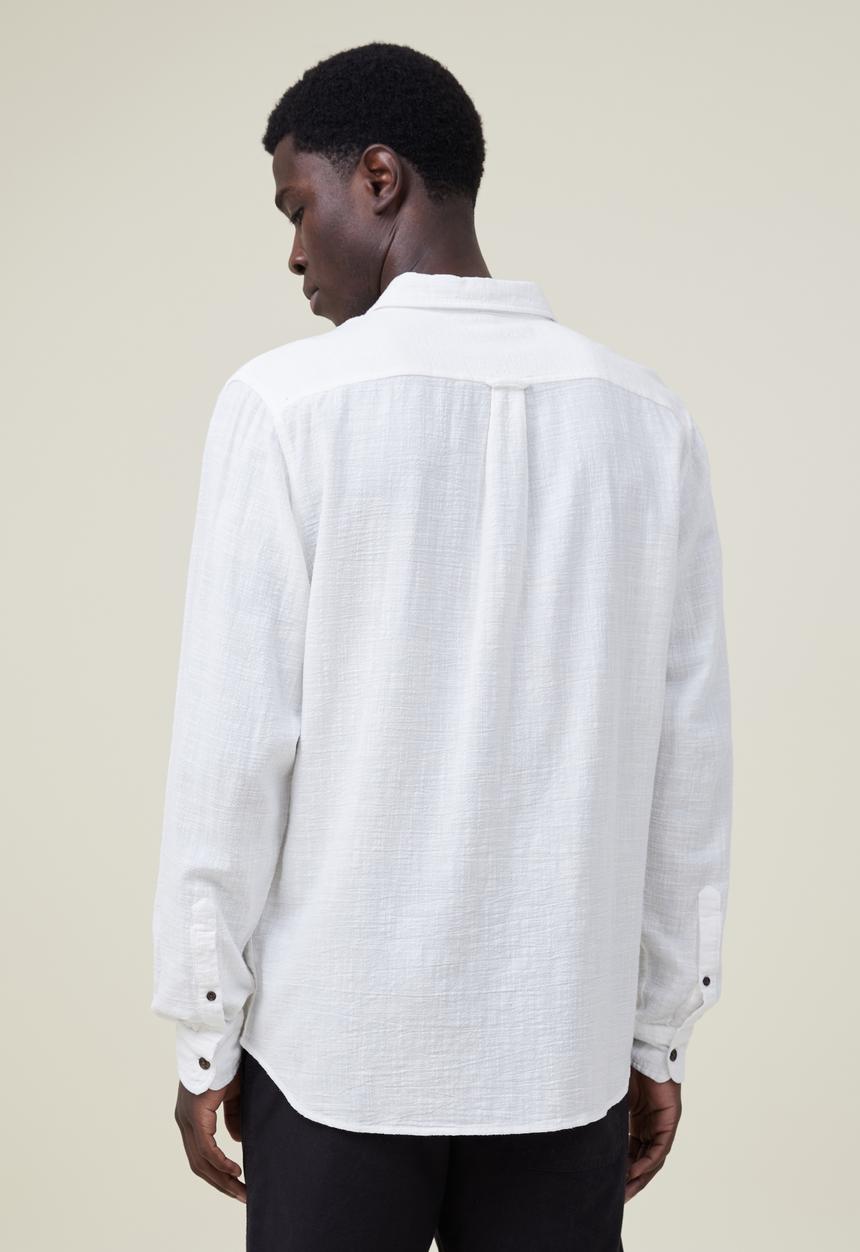 Cotton On - Portland long sleeve shirt - vintage white cheesecloth