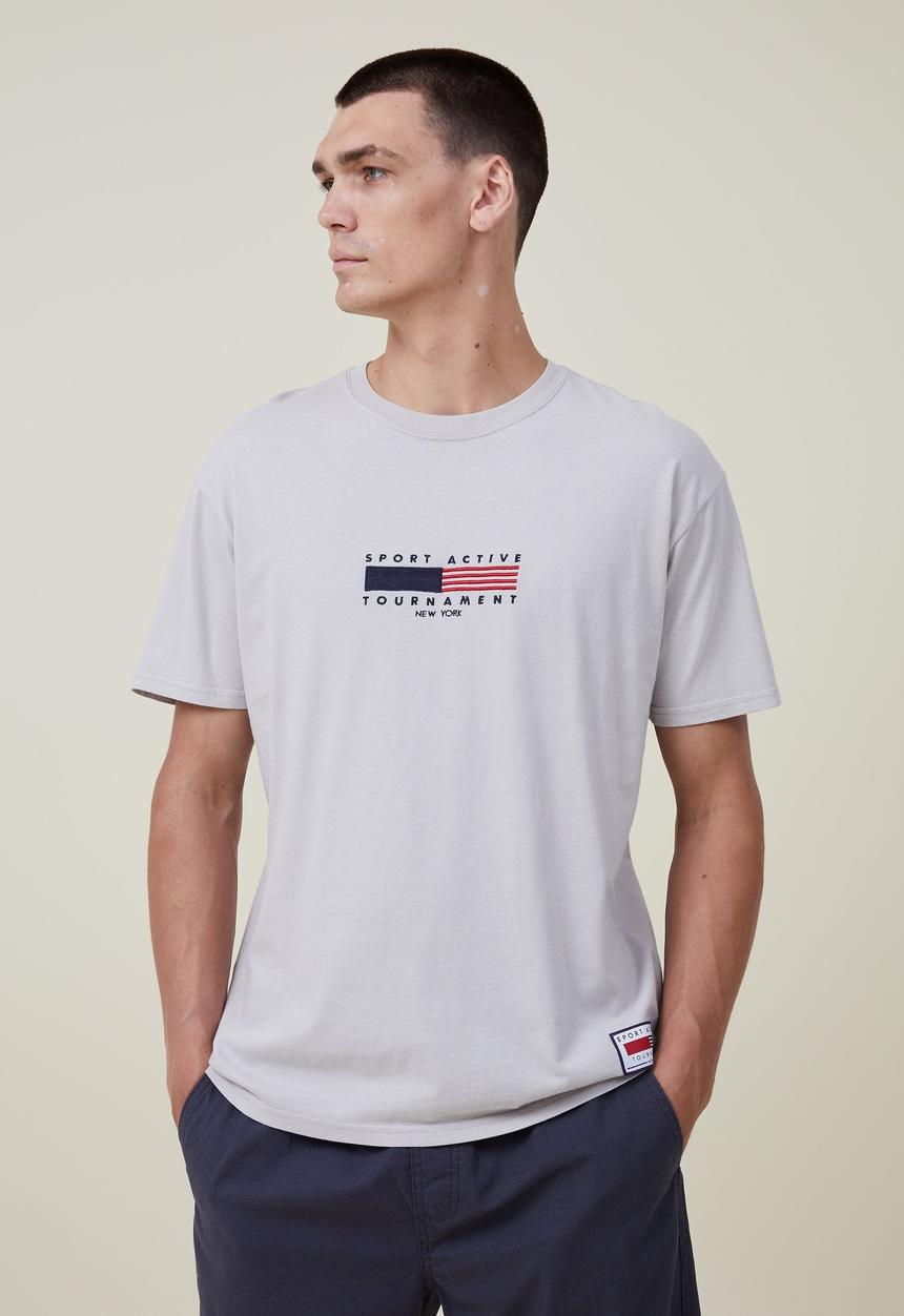 Cotton On - Premium loose fit classic T-shirt - gunpowder grey/sport active