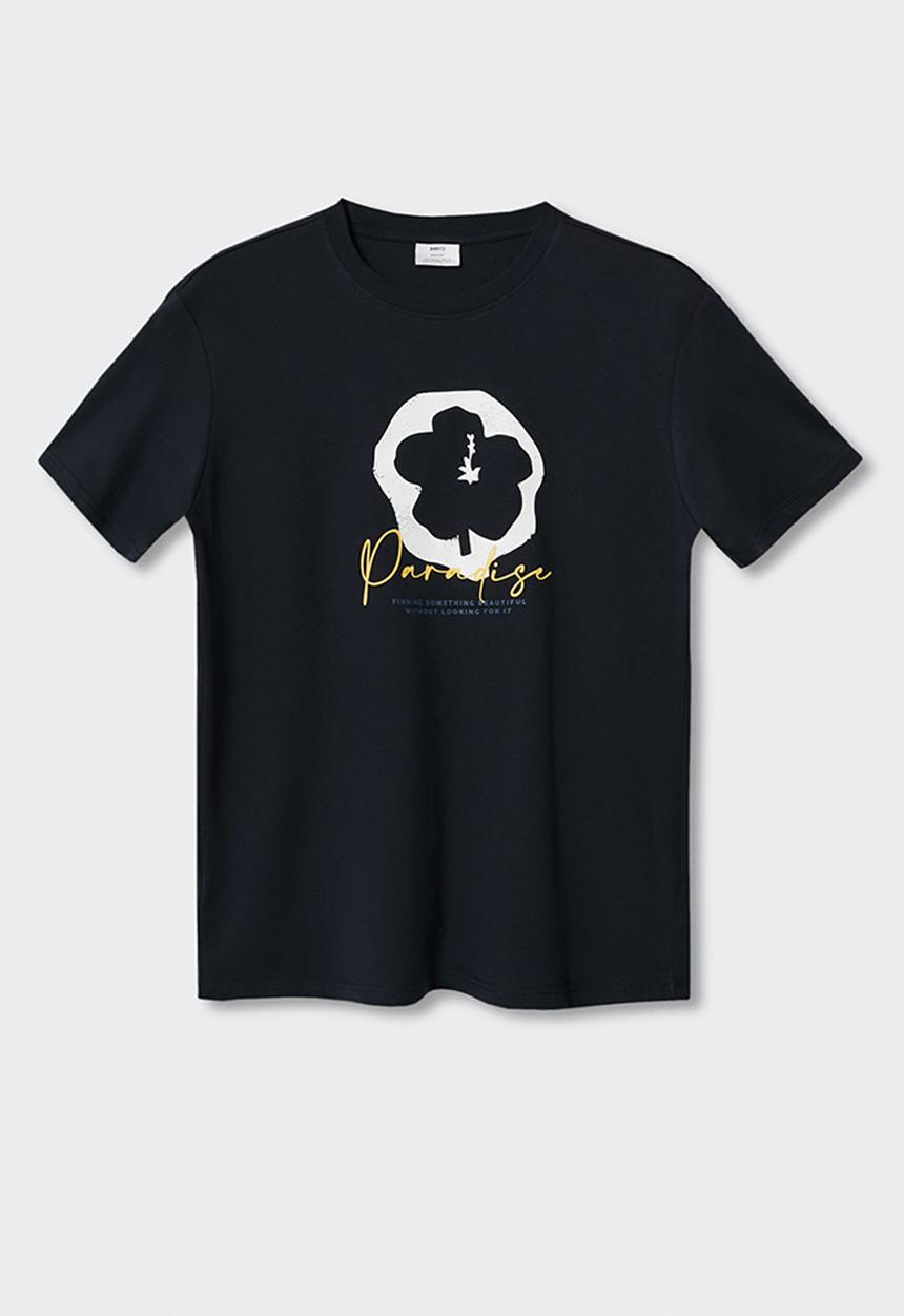 MANGO - T-shirt paradise-h - navy