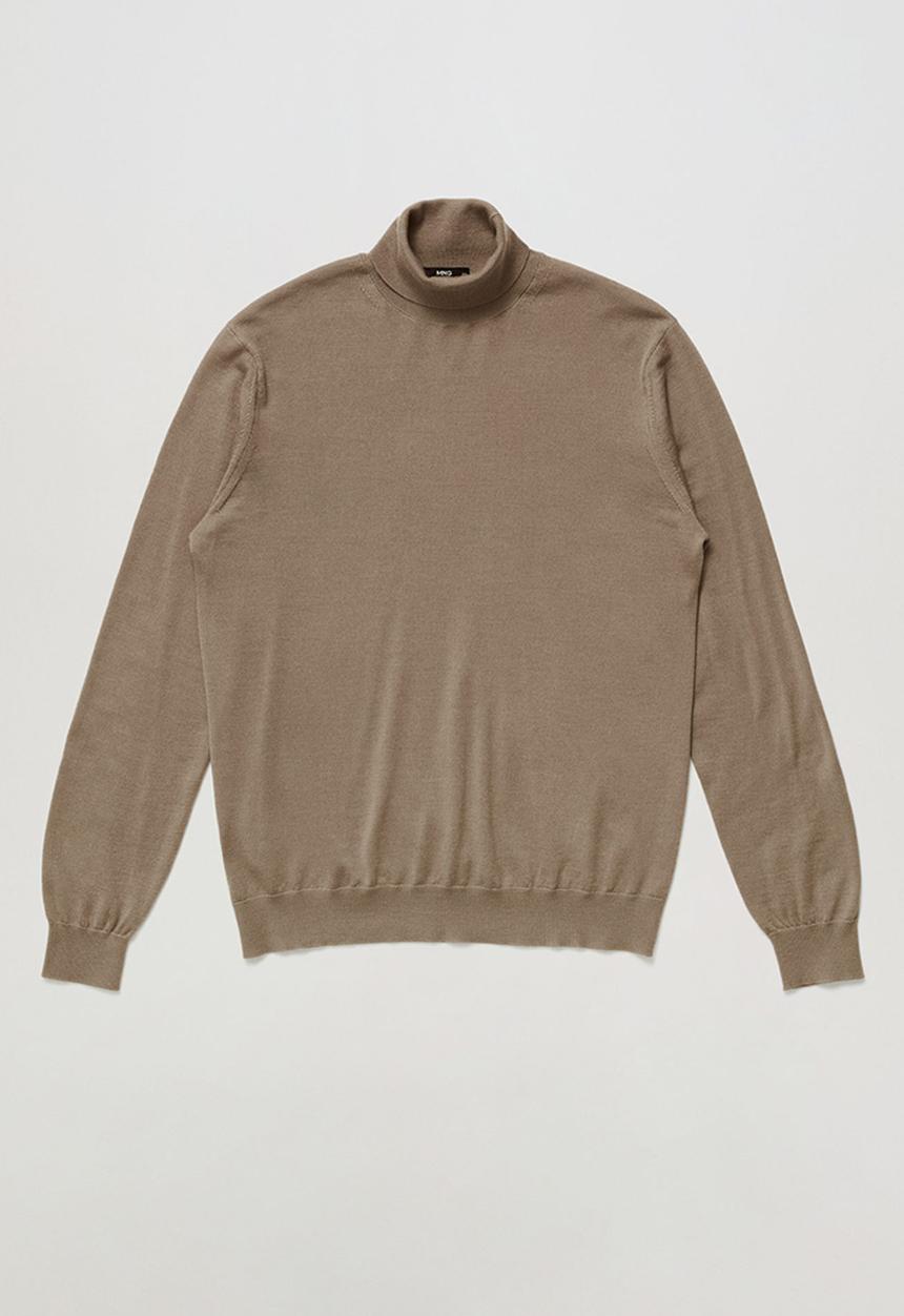 MANGO - Turtleneck wool sweater willyt - medium brown