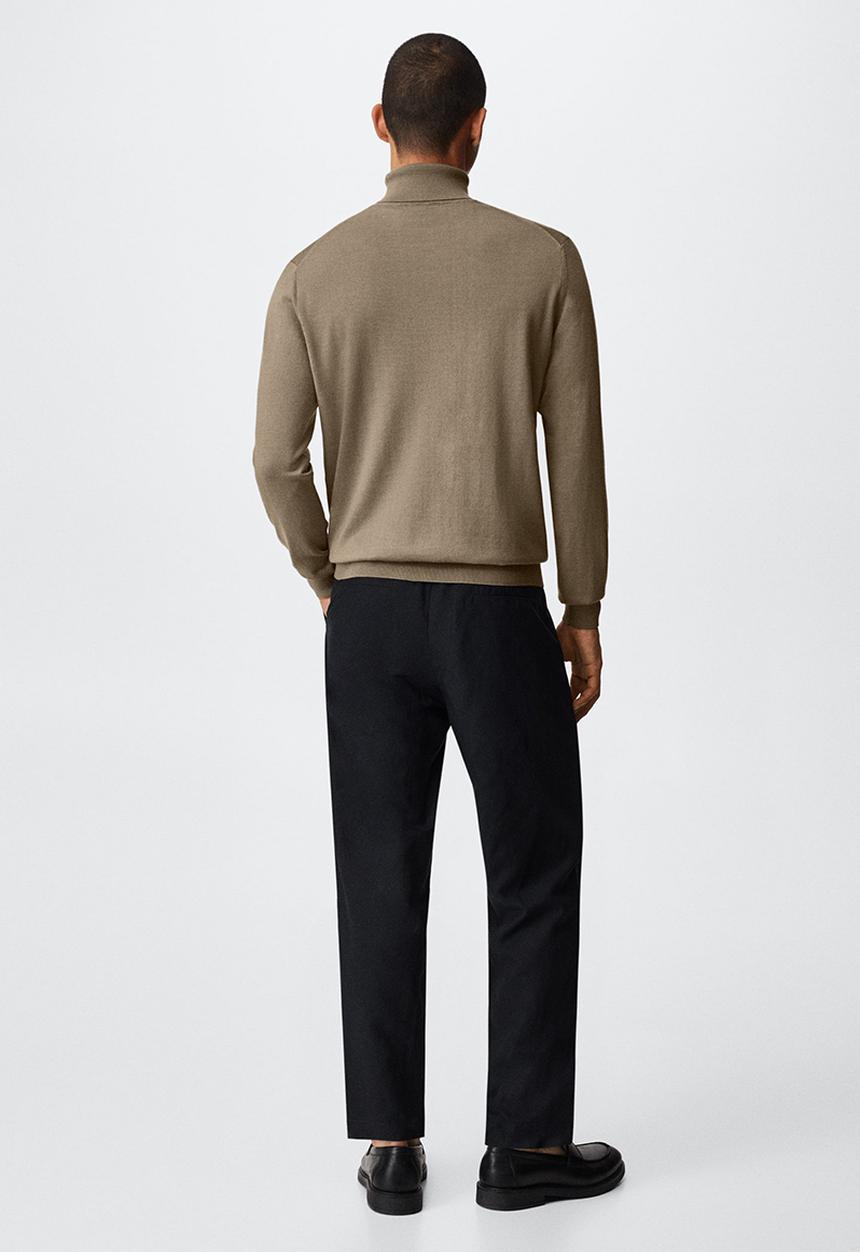 MANGO - Turtleneck wool sweater willyt - medium brown