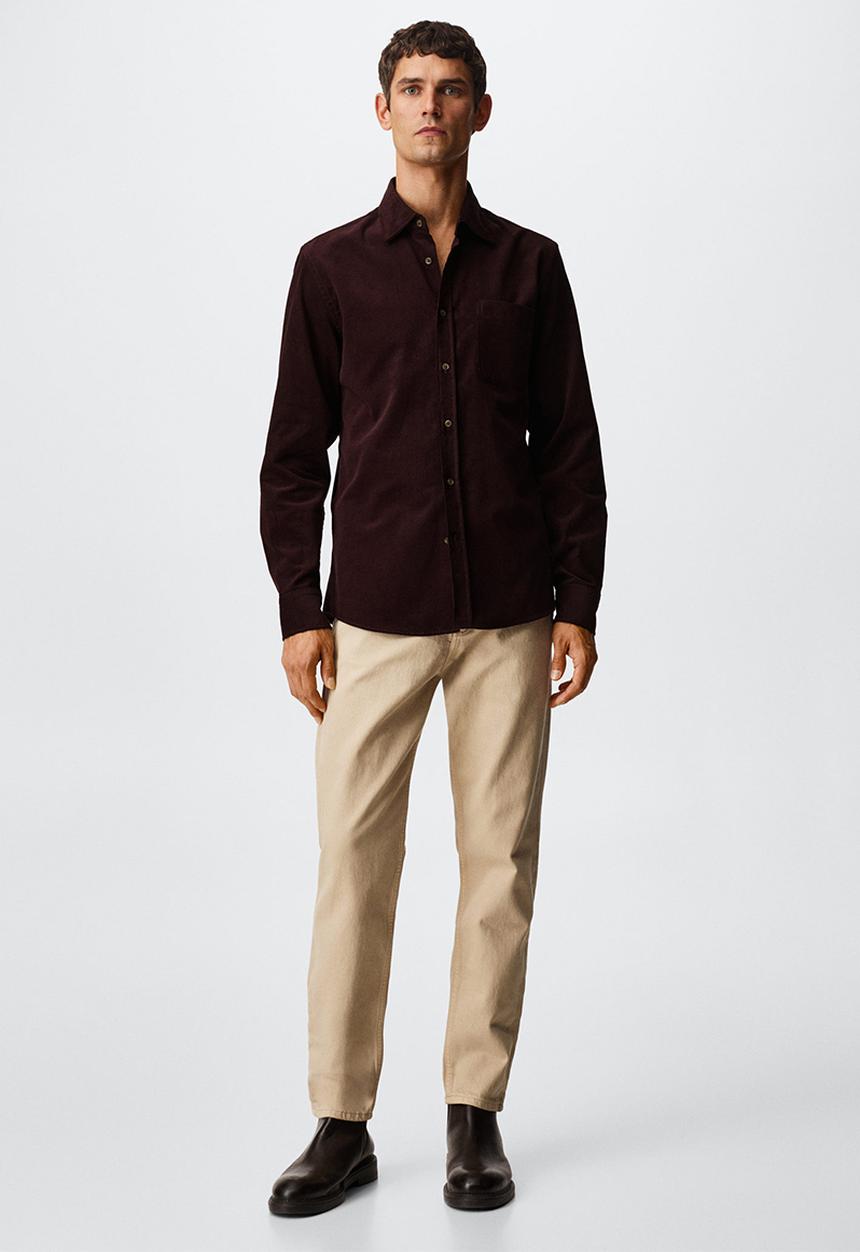MANGO - Shirt tadi - burgundy