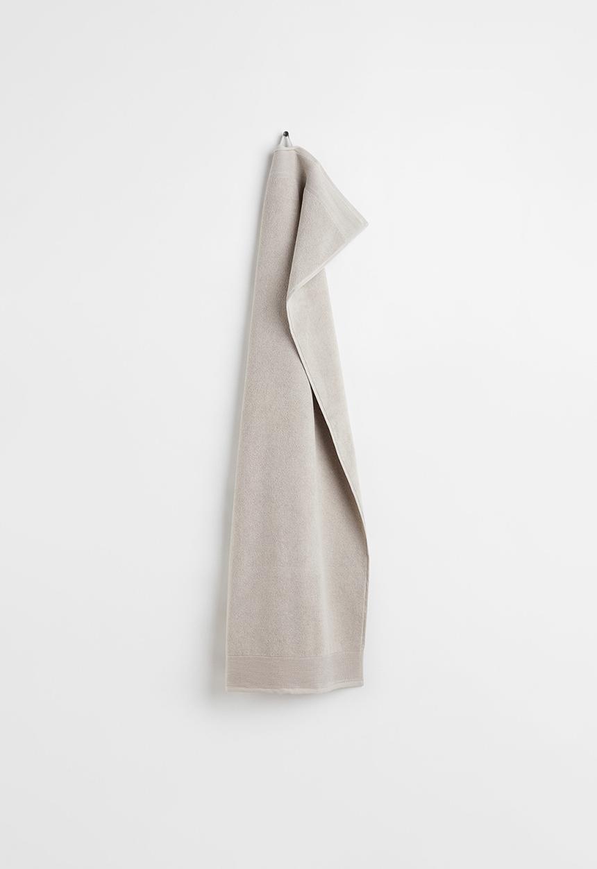 H&M - Cotton terry bath towel - beige/grey