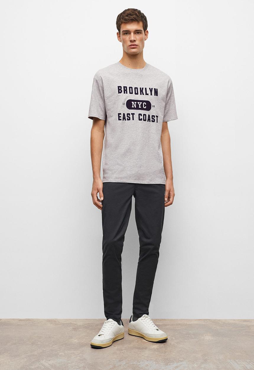 MANGO - T-shirt brooklyn - grey