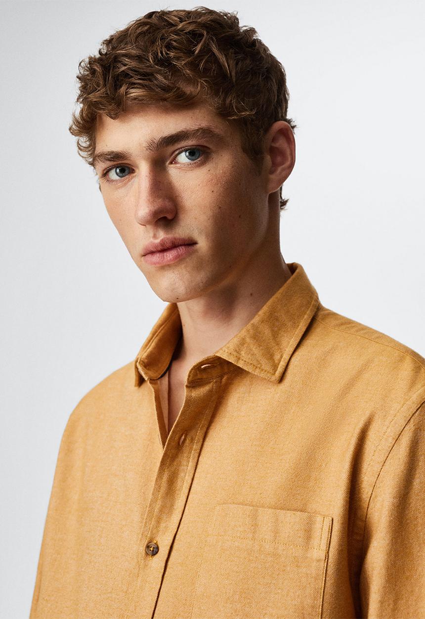 MANGO - Shirt twill - ochre