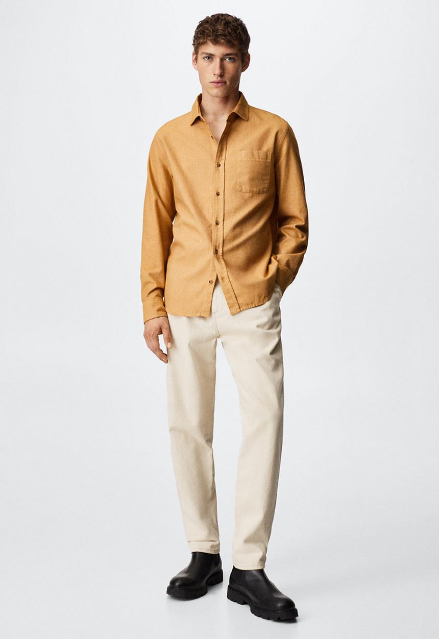MANGO - Shirt twill - ochre