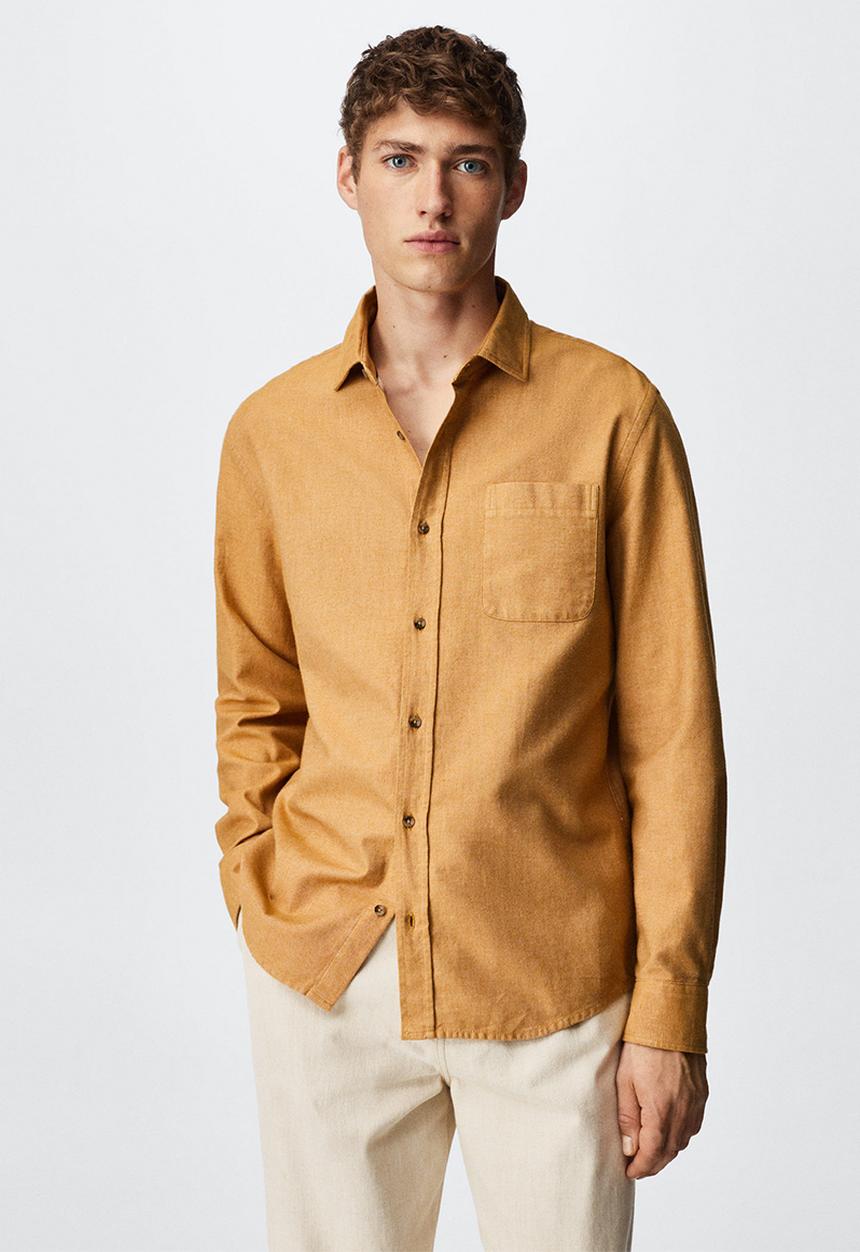 MANGO - Shirt twill - ochre