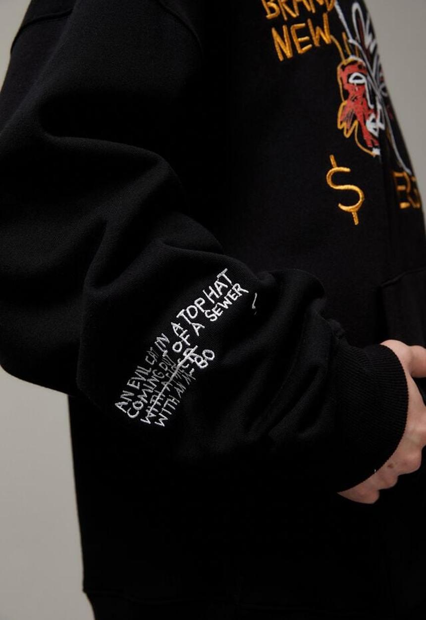 Factorie - BAGGY BASQUIAT GRAPHIC HOODIE - LCN BSQ BLACK/BASQUIAT VERSVS