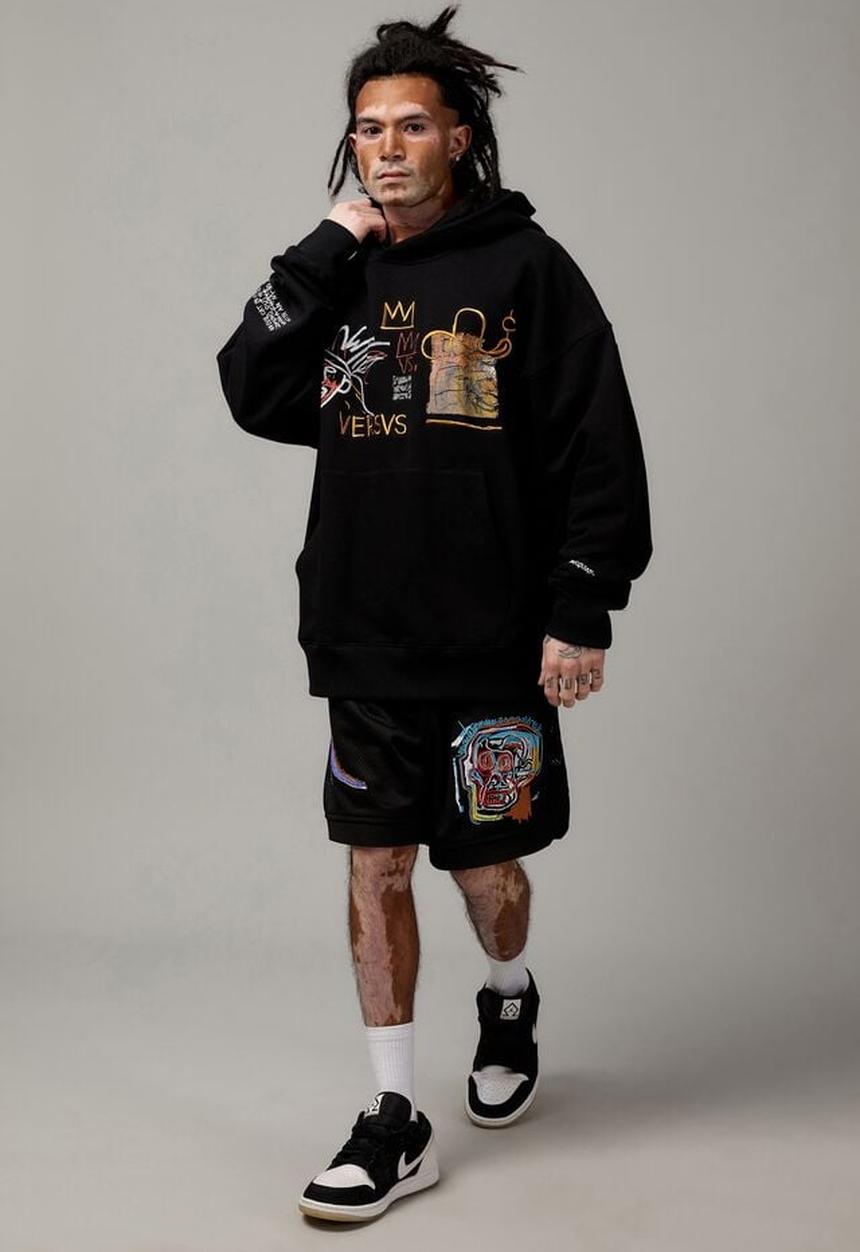 Factorie - BAGGY BASQUIAT GRAPHIC HOODIE - LCN BSQ BLACK/BASQUIAT VERSVS