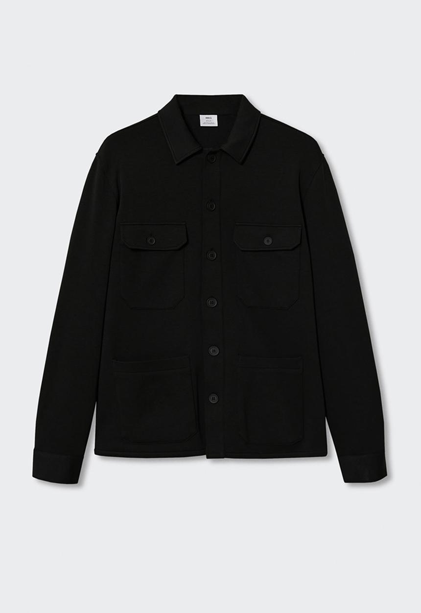 MANGO - Overshirt clea - black