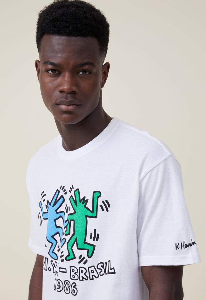 Cotton On - keith haring loose fit t-shirt - lcn kei white/keith haring 