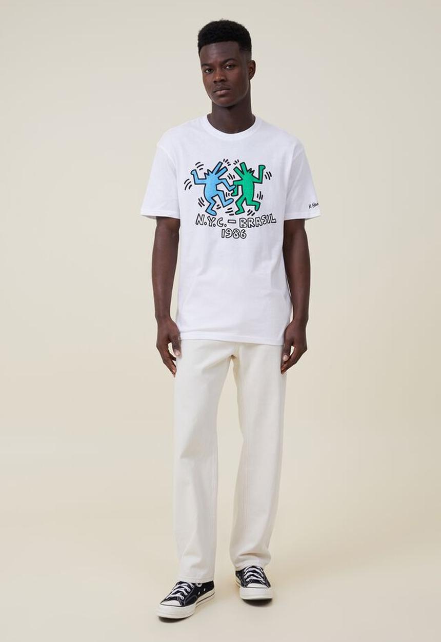 Cotton On - keith haring loose fit t-shirt - lcn kei white/keith haring 