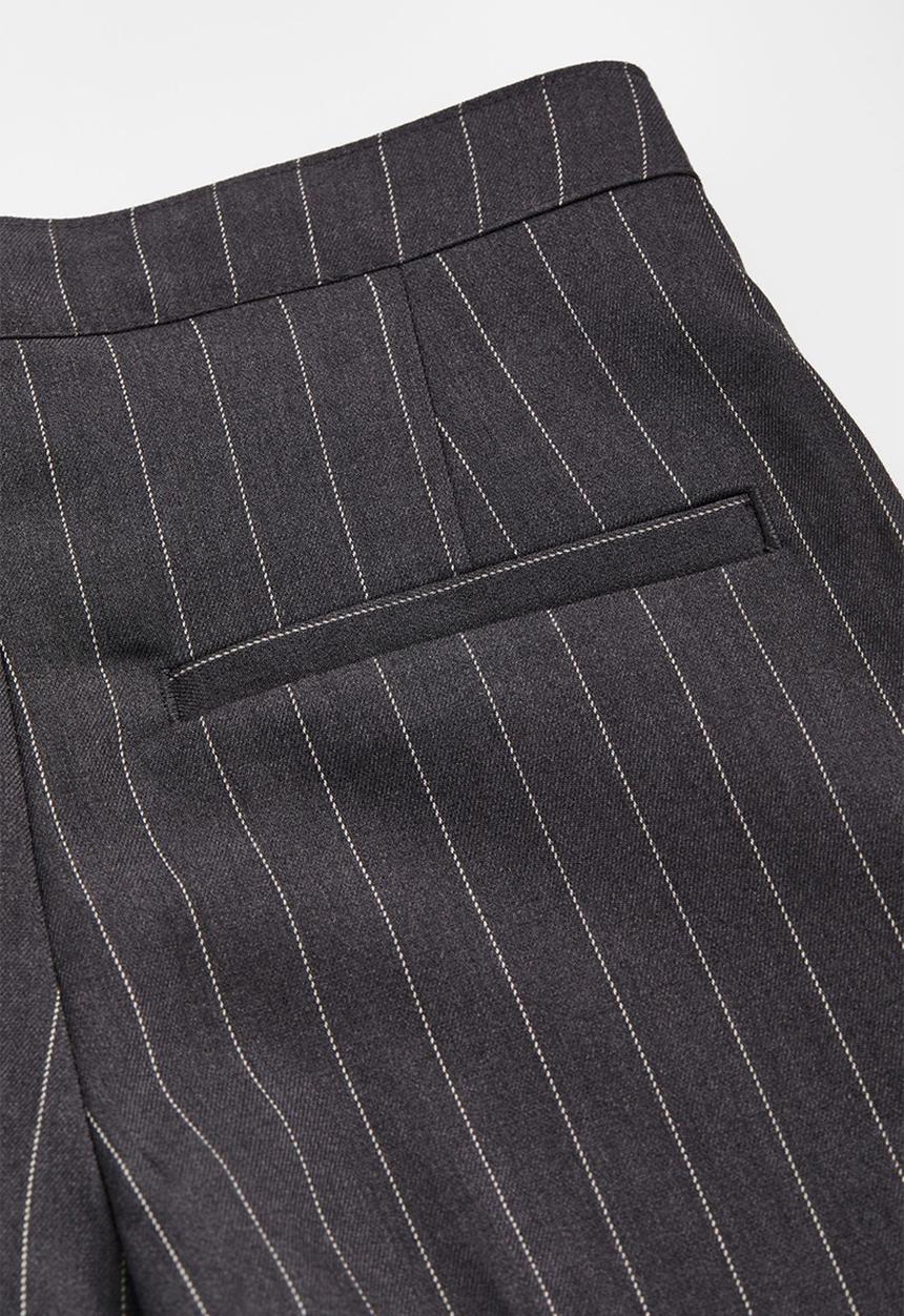 H&M - Tailored trousers - dark grey/pinstriped